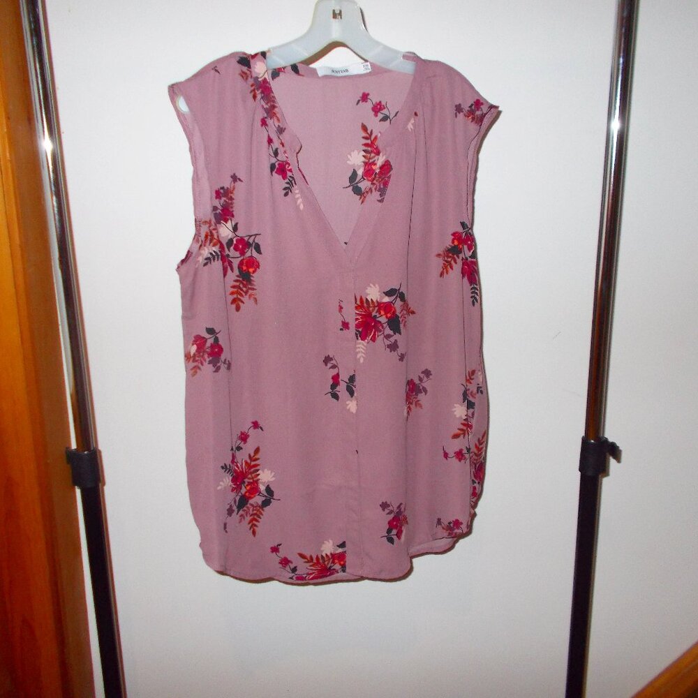 Just Fab Blouse in mauve floral XXL